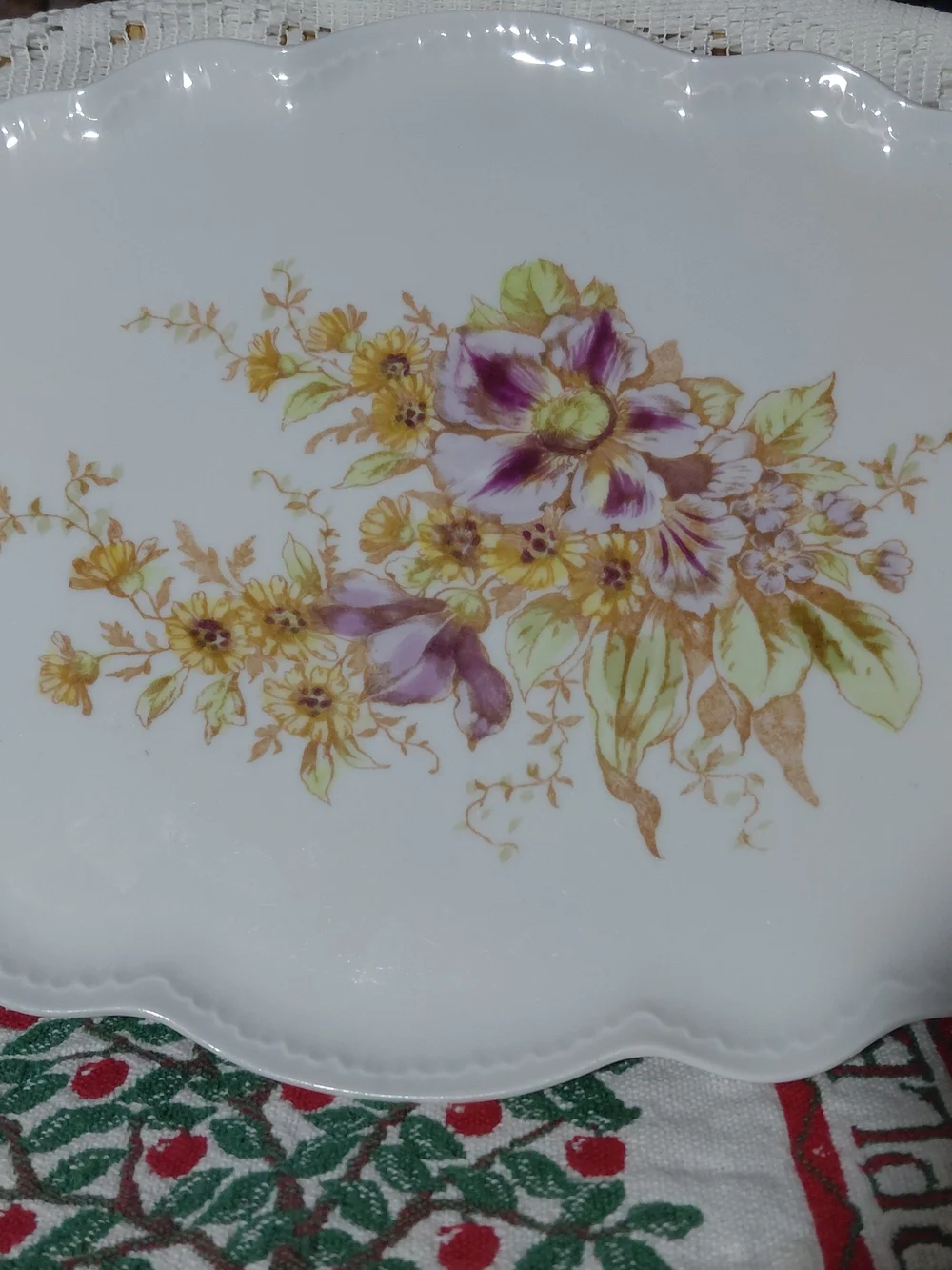 Antique Floral Dressing Table Tray